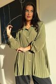 Pleat Smock Blouse Khaki /2=